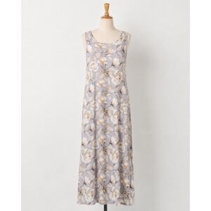 Noracora‎ Lavender Floral Rose Print Sleeveless Maxi Dress Medium cottagecore